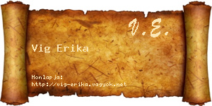 Vig Erika névjegykártya
